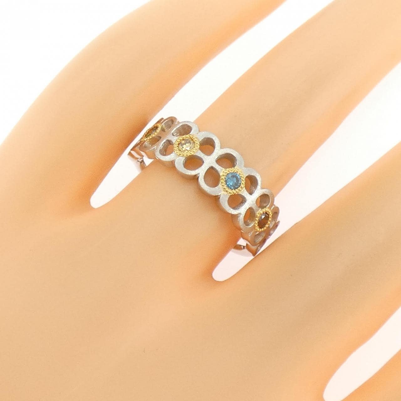 PT900/K18YG Diamond Ring 0.19CT