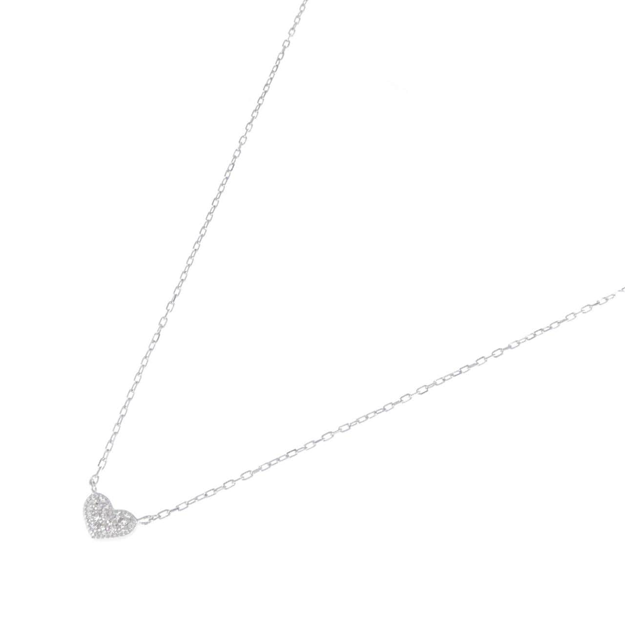 K10WG ハート ダイヤモンド ネックレス 0.04CT