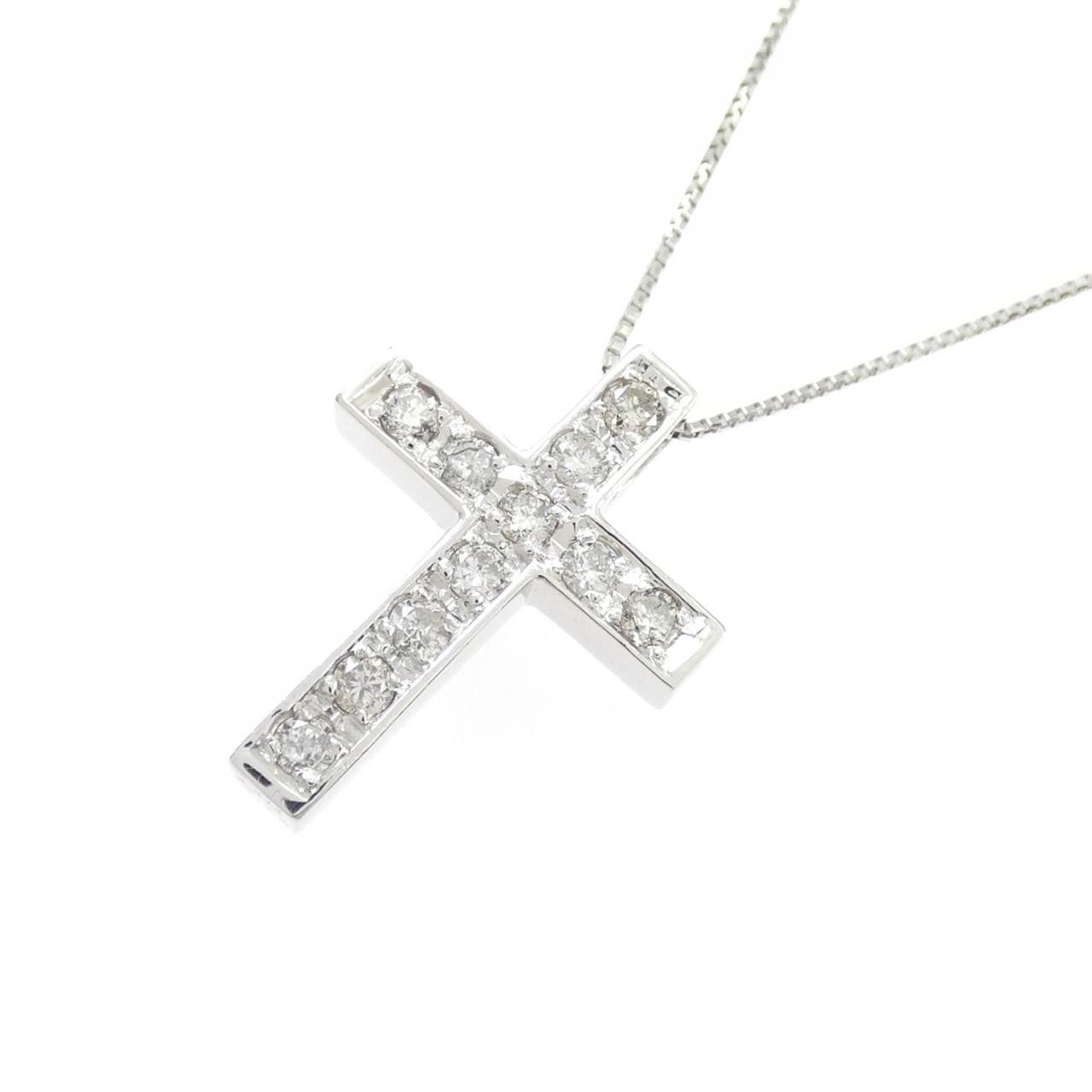 PT900/PT850 クロス ダイヤモンド ネックレス 0.30CT