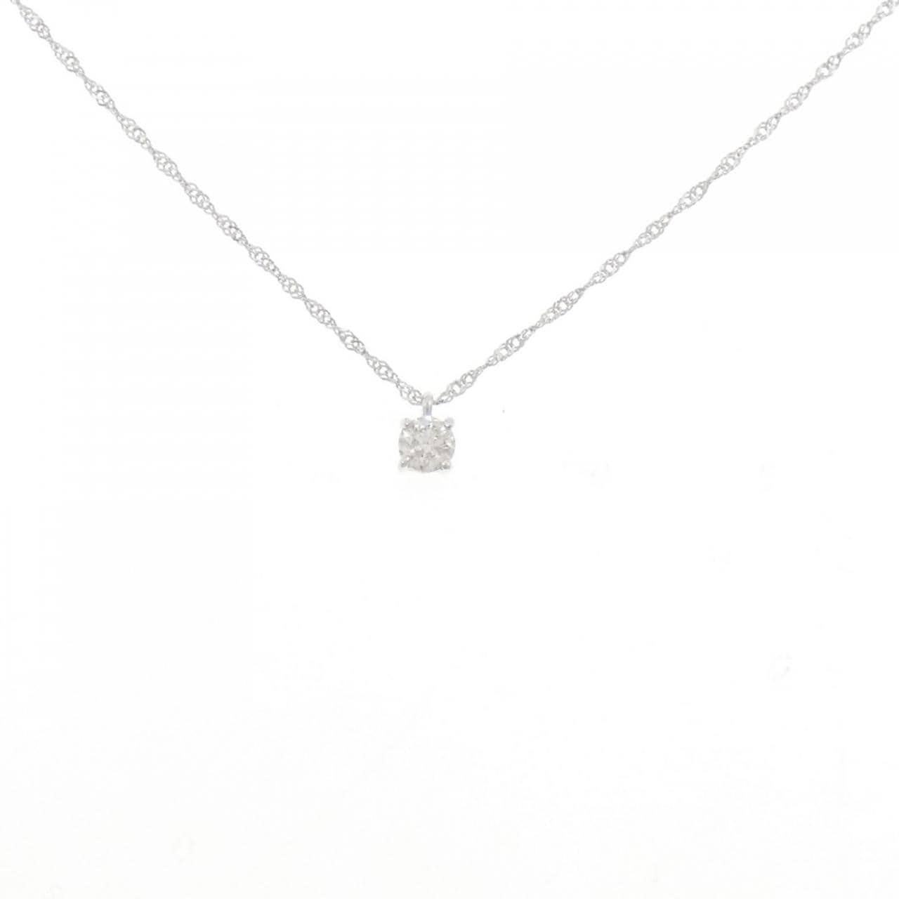 K18WG ソリティア ダイヤモンド ネックレス 0.15CT