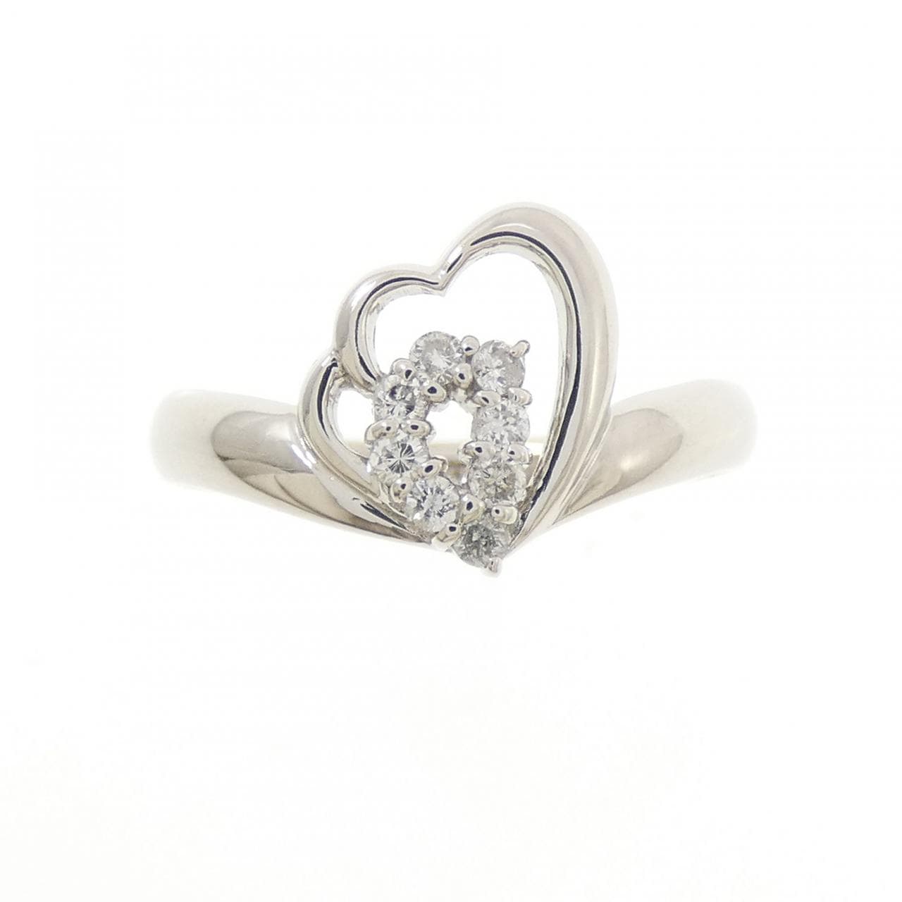 PT900 ハート ダイヤモンド リング 0.10CT