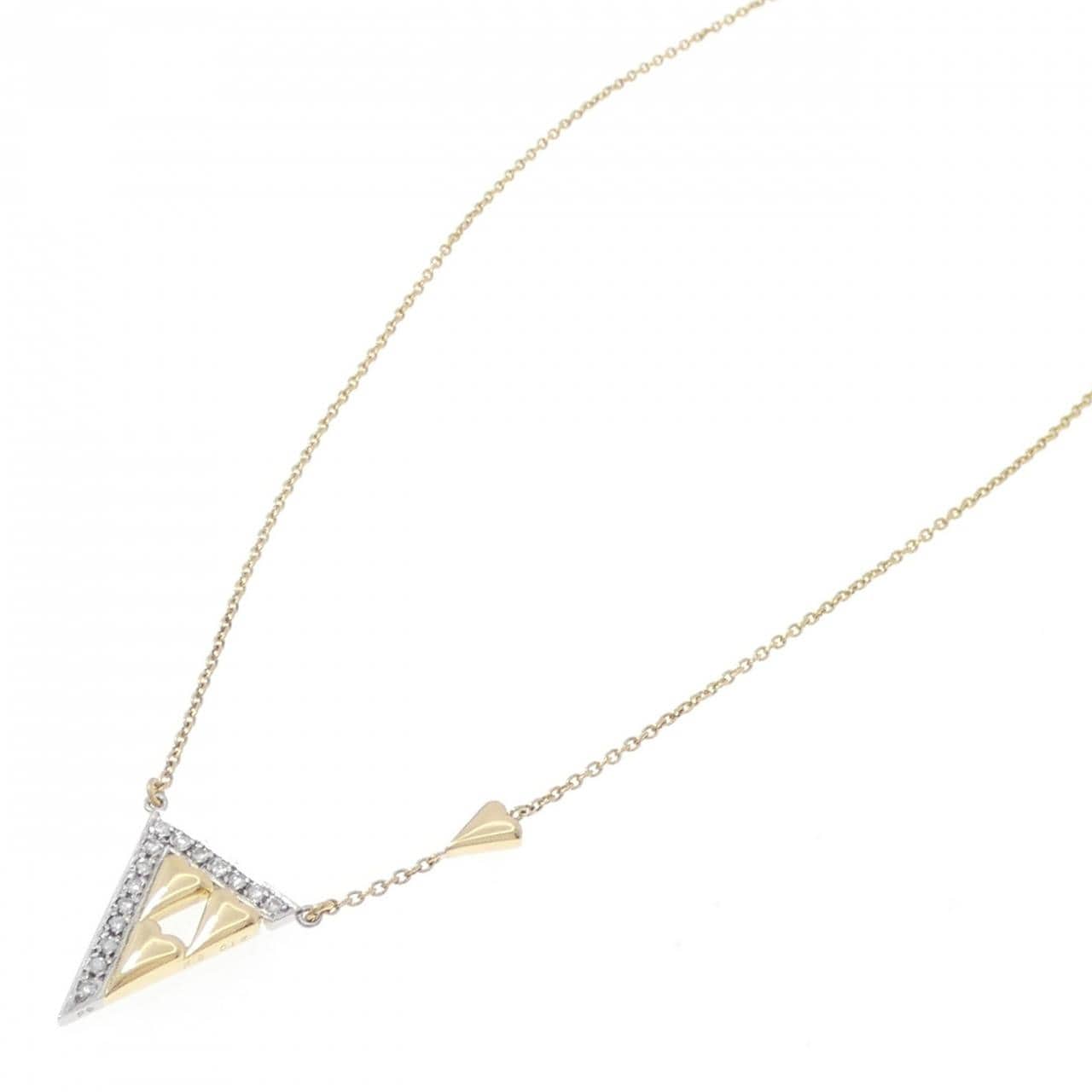 K18YG/PT ハート ダイヤモンド ネックレス 0.16CT