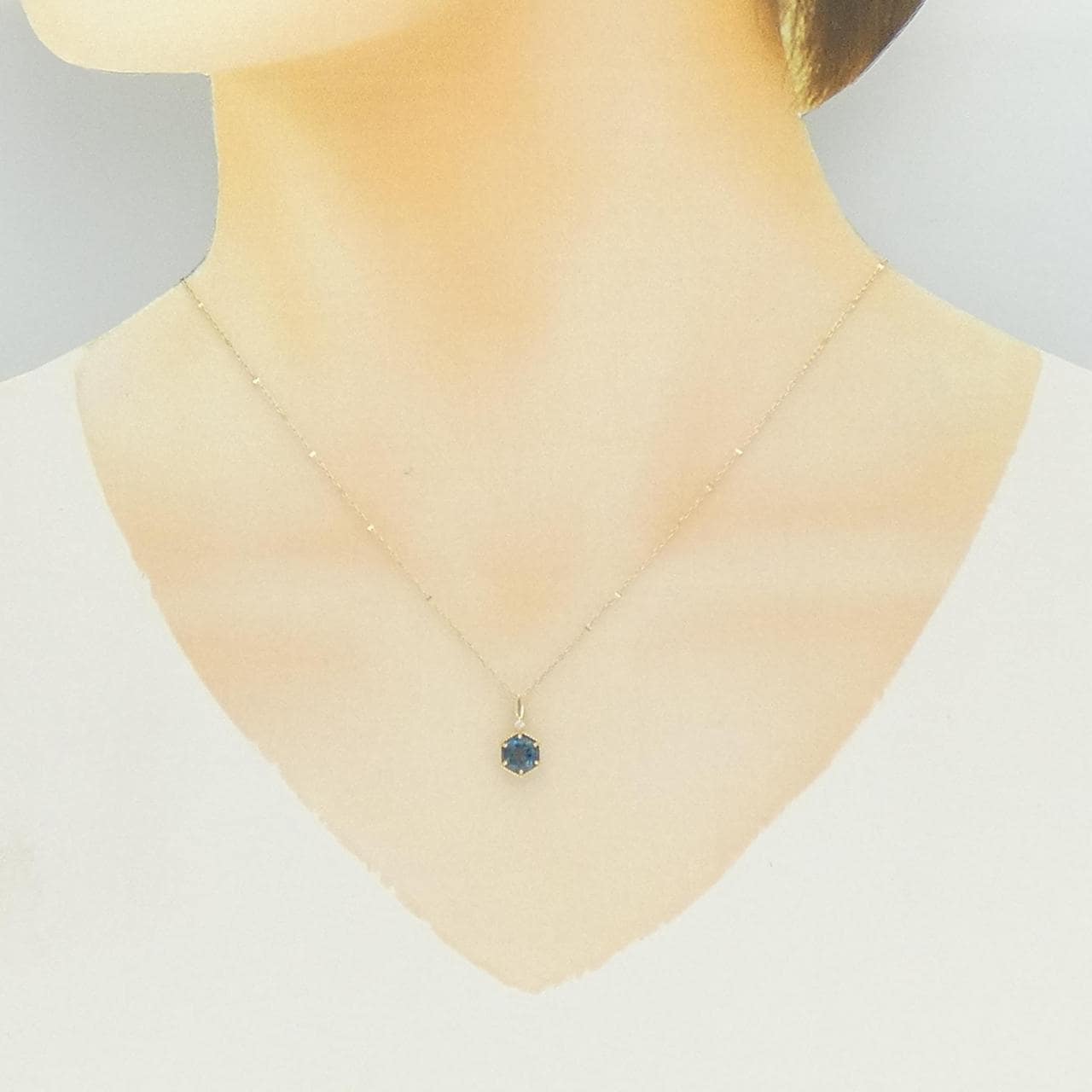 K10YG 藍色托帕石項鍊