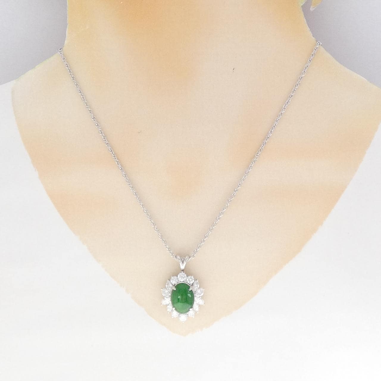 PT900/PT850 ヒスイ ネックレス 4.88CT