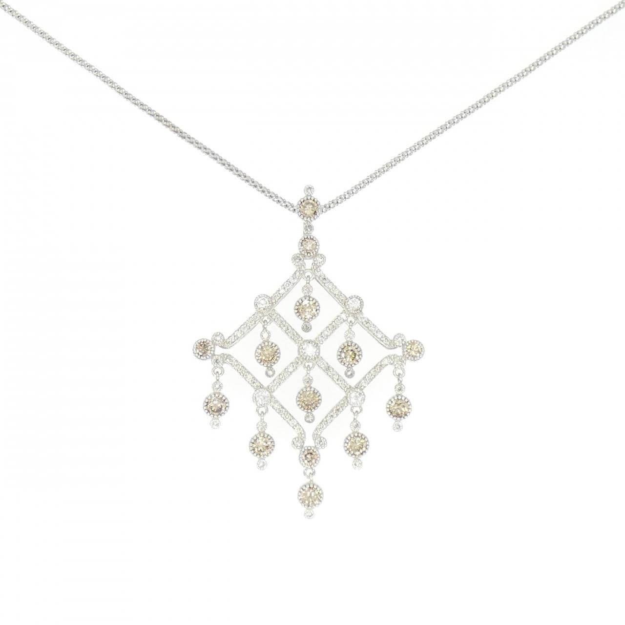 K18WG ダイヤモンド ネックレス 1.20CT