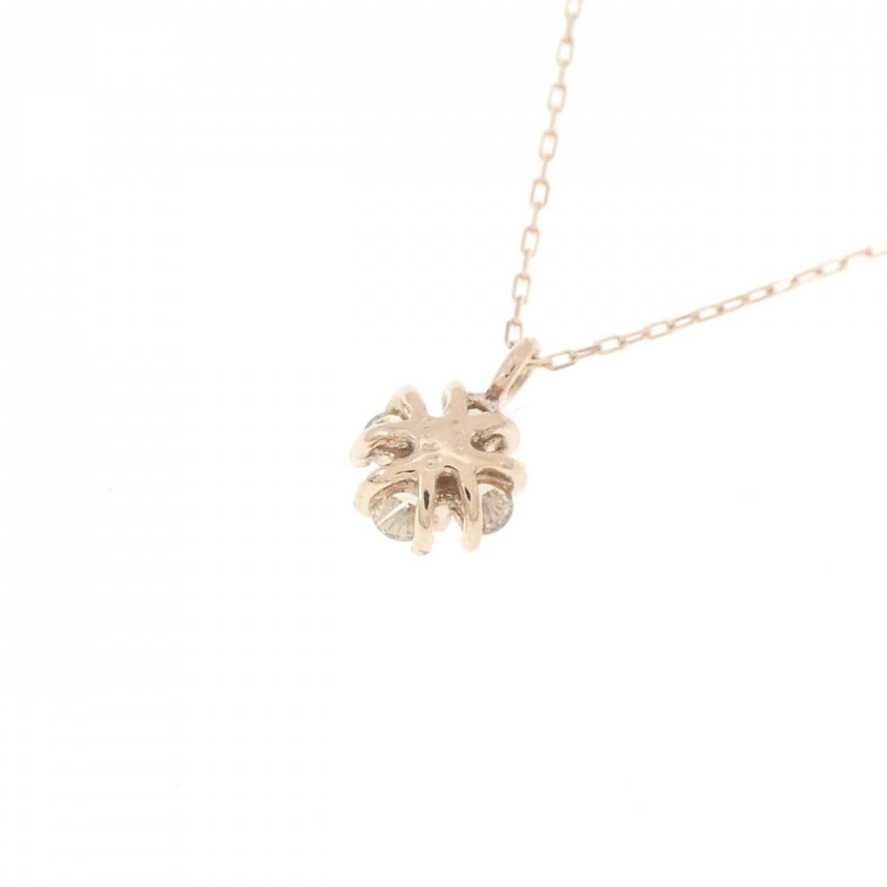 【新品】K10PG ダイヤモンド ネックレス 0.10CT