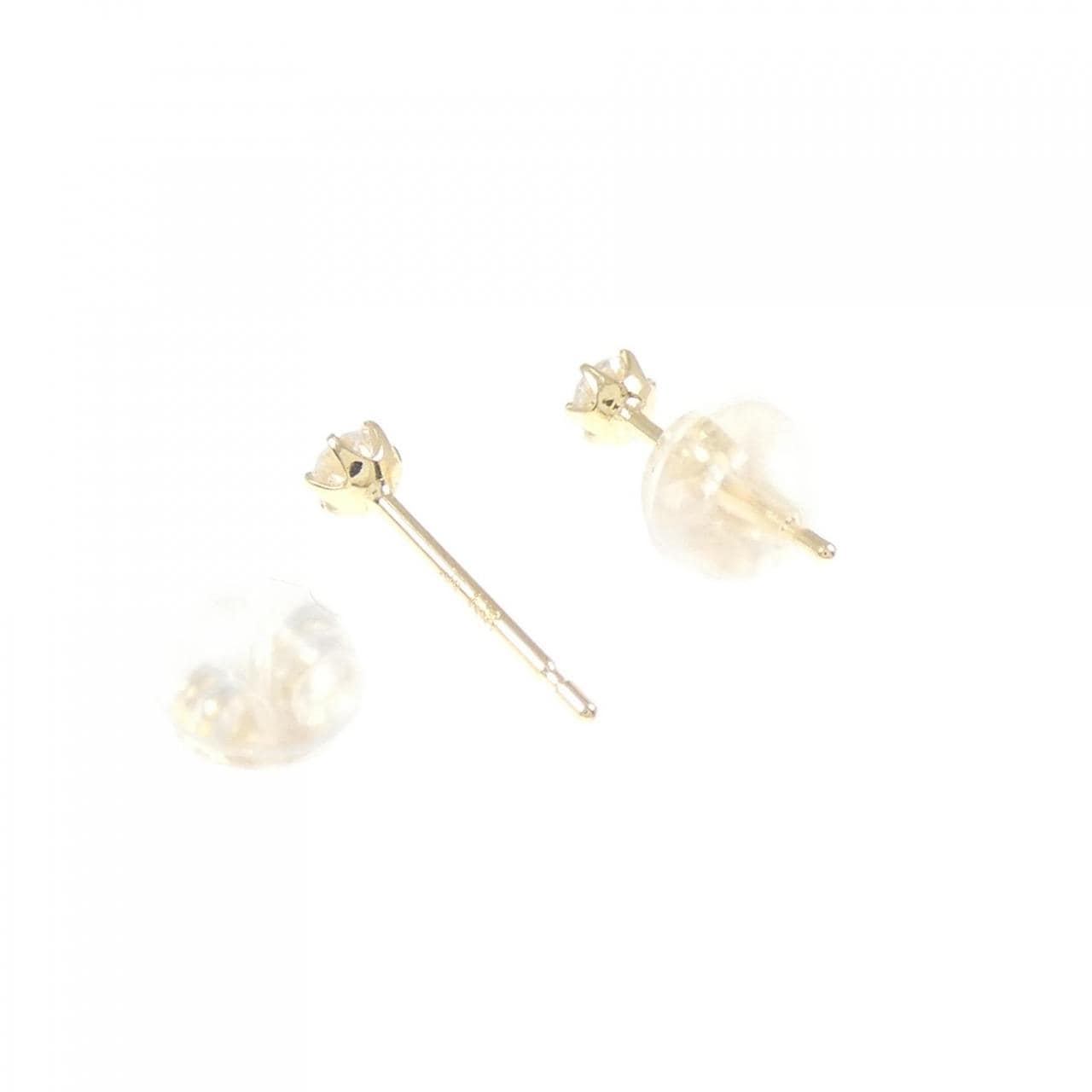 【新品】K18YG ソリティア ダイヤモンド ピアス 0.12CT