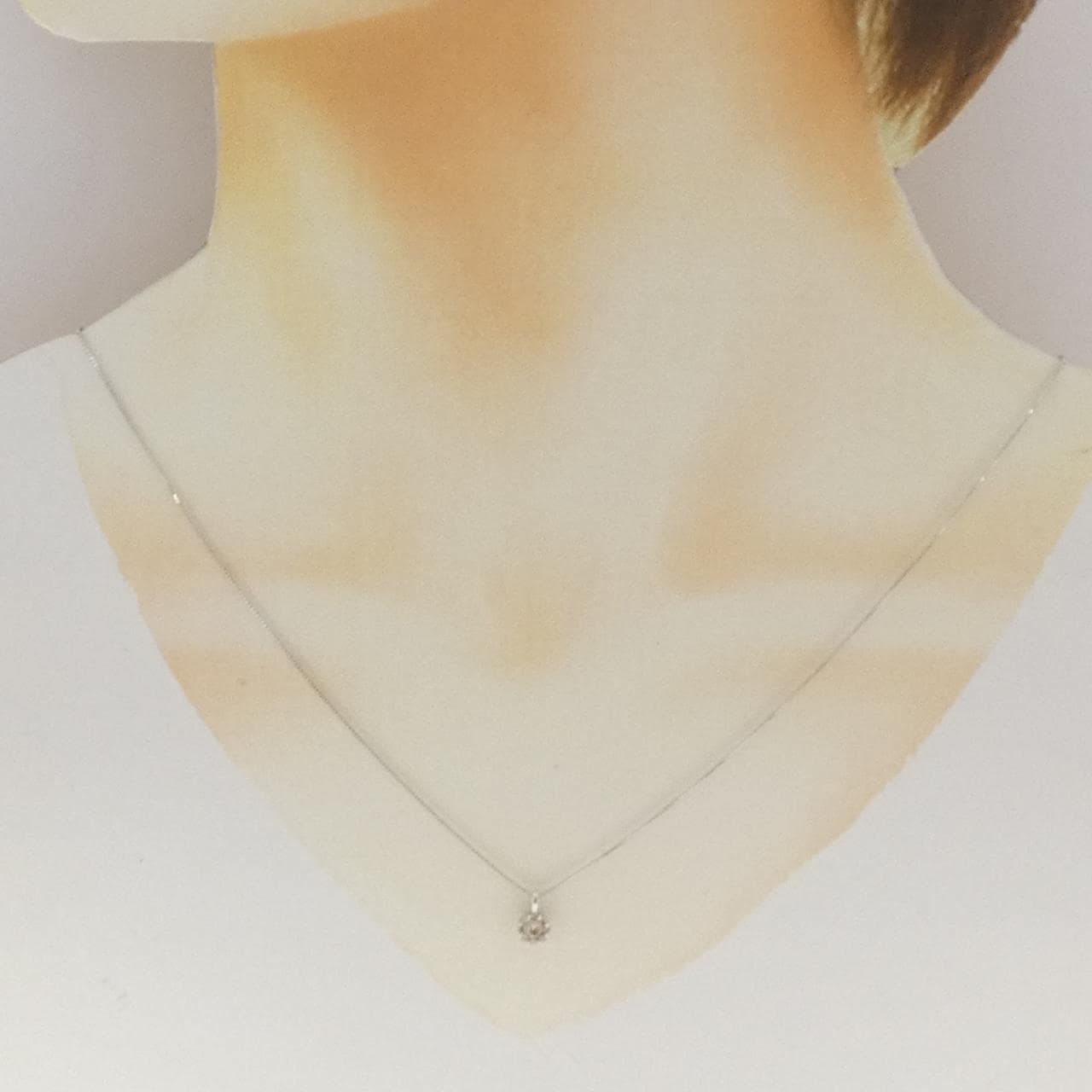 K18WG ダイヤモンド ネックレス 0.15CT