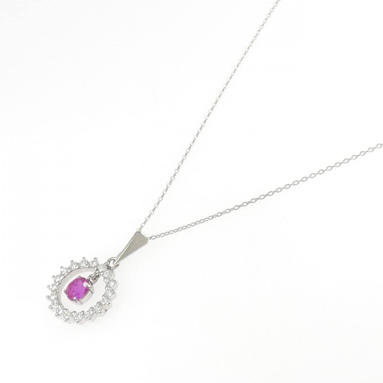 PT900/PT850 ルビー ネックレス 0.30CT