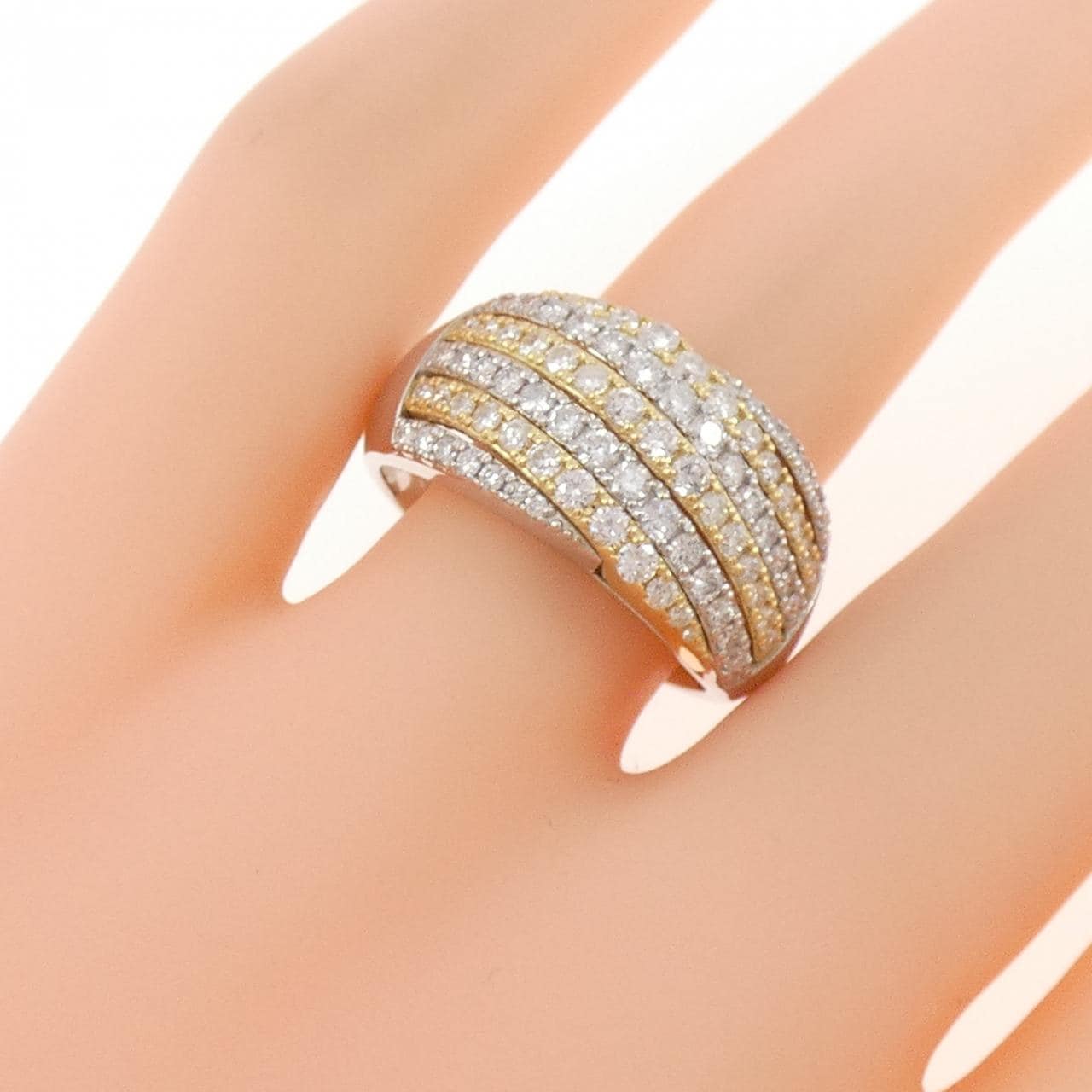 PT950/K18YG ダイヤモンド リング 1.00CT