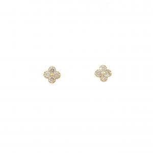 K18YG フラワー ダイヤモンド ピアス 0.20CT