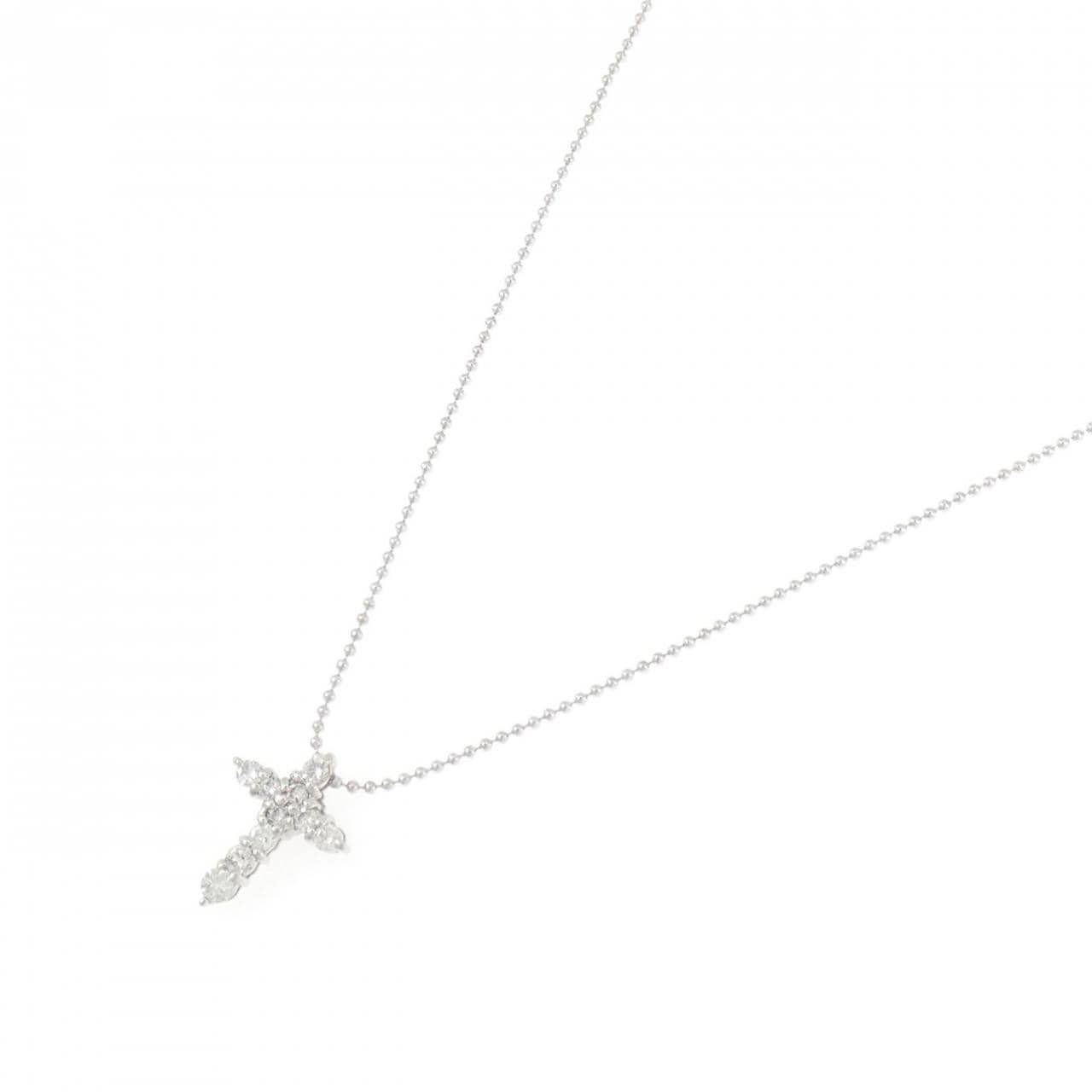 PT900/PT850 クロス ダイヤモンド ネックレス 0.30CT