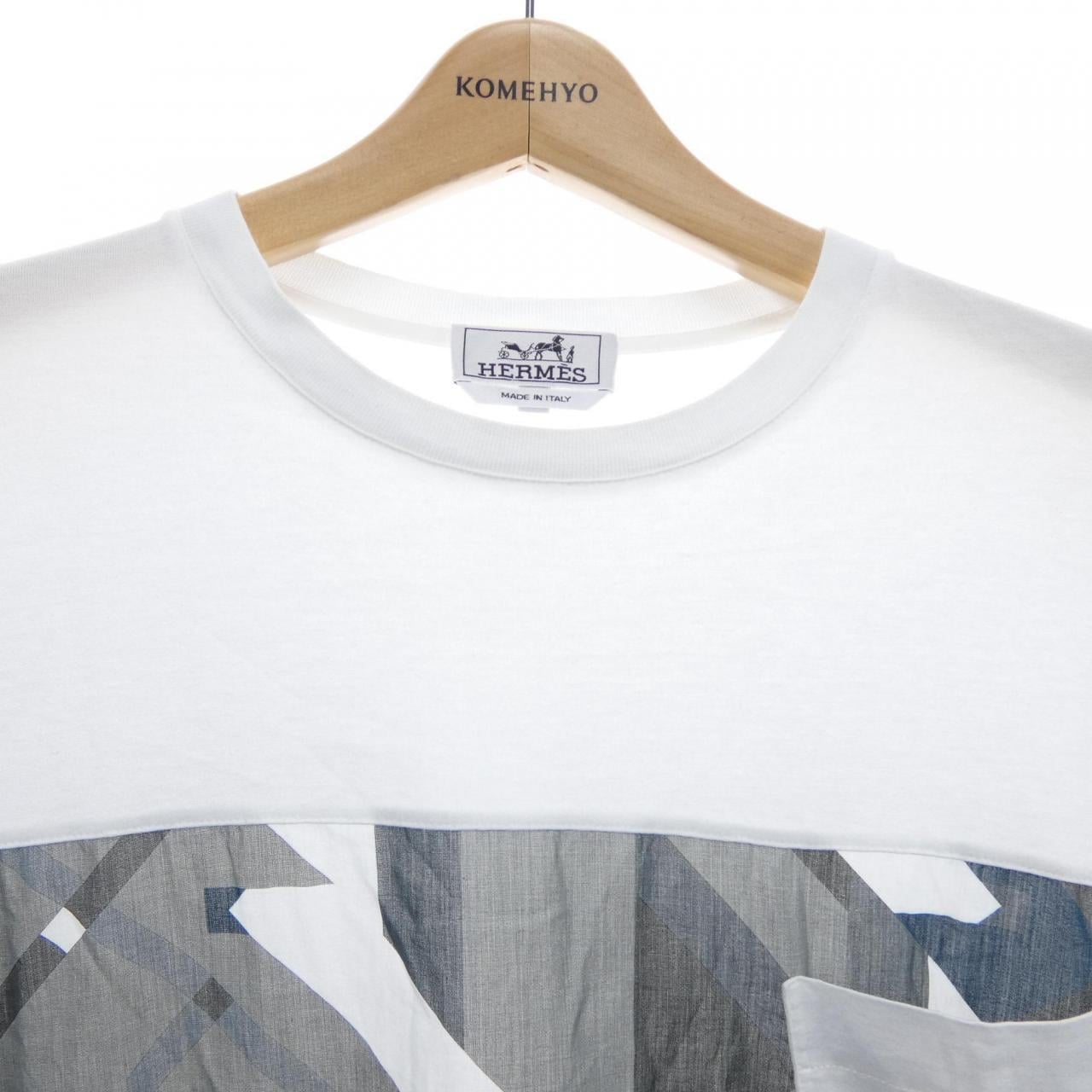エルメス HERMES プリントストライプポケット *31-5758. Tシャツ