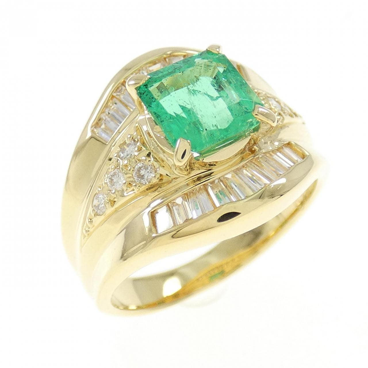 K18YG emerald ring 1.23CT