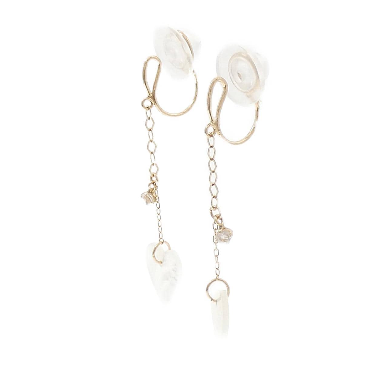 K10YG ハート マザーオブパール イヤリング