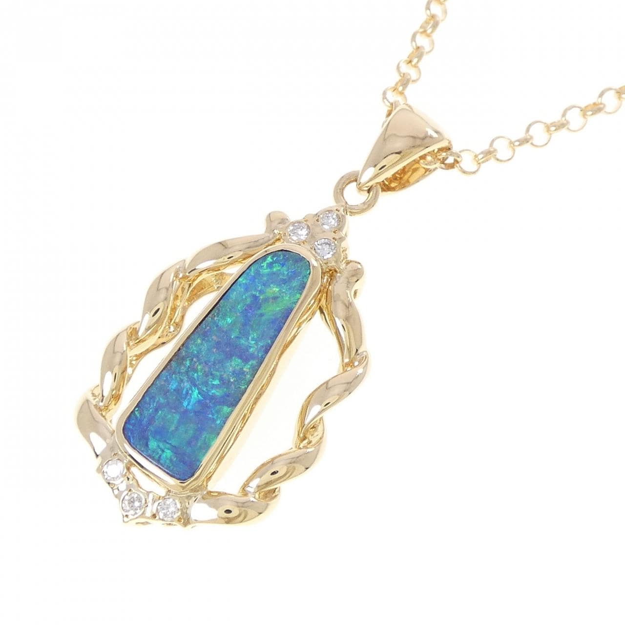 K18YG ボルダーオパール ネックレス 2.68CT