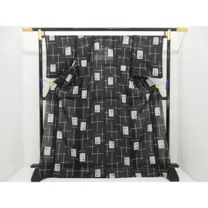 化繊　単衣　小紋　身幅Ｌ寸