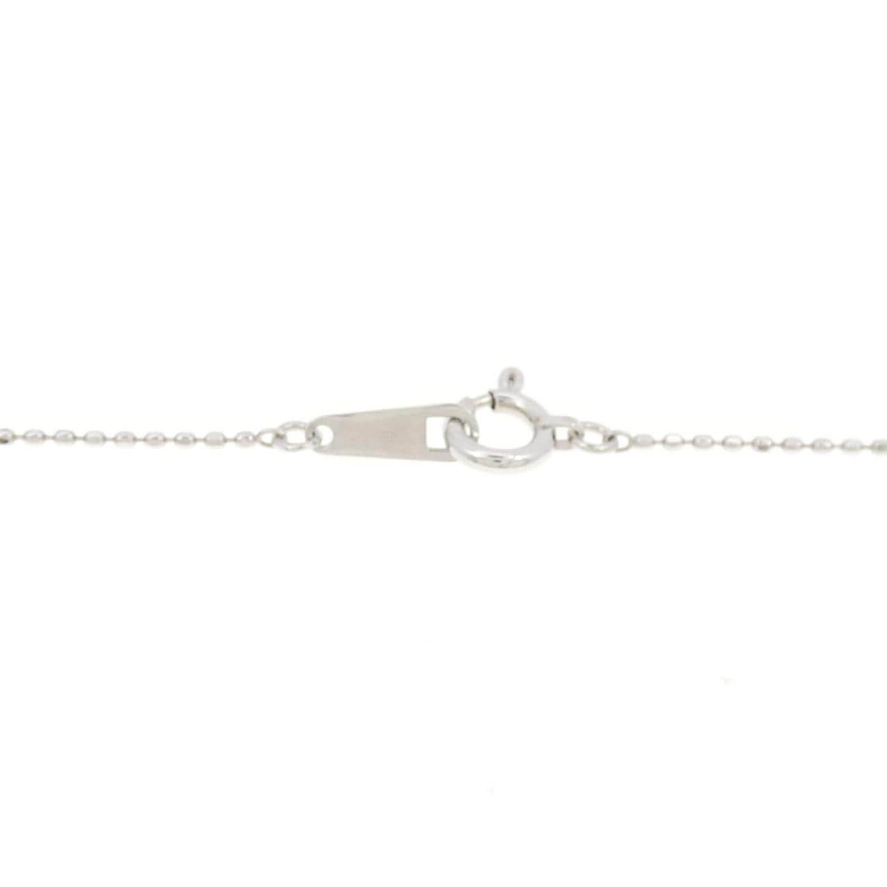 K18WG スリーストーン ダイヤモンド ネックレス 0.30CT