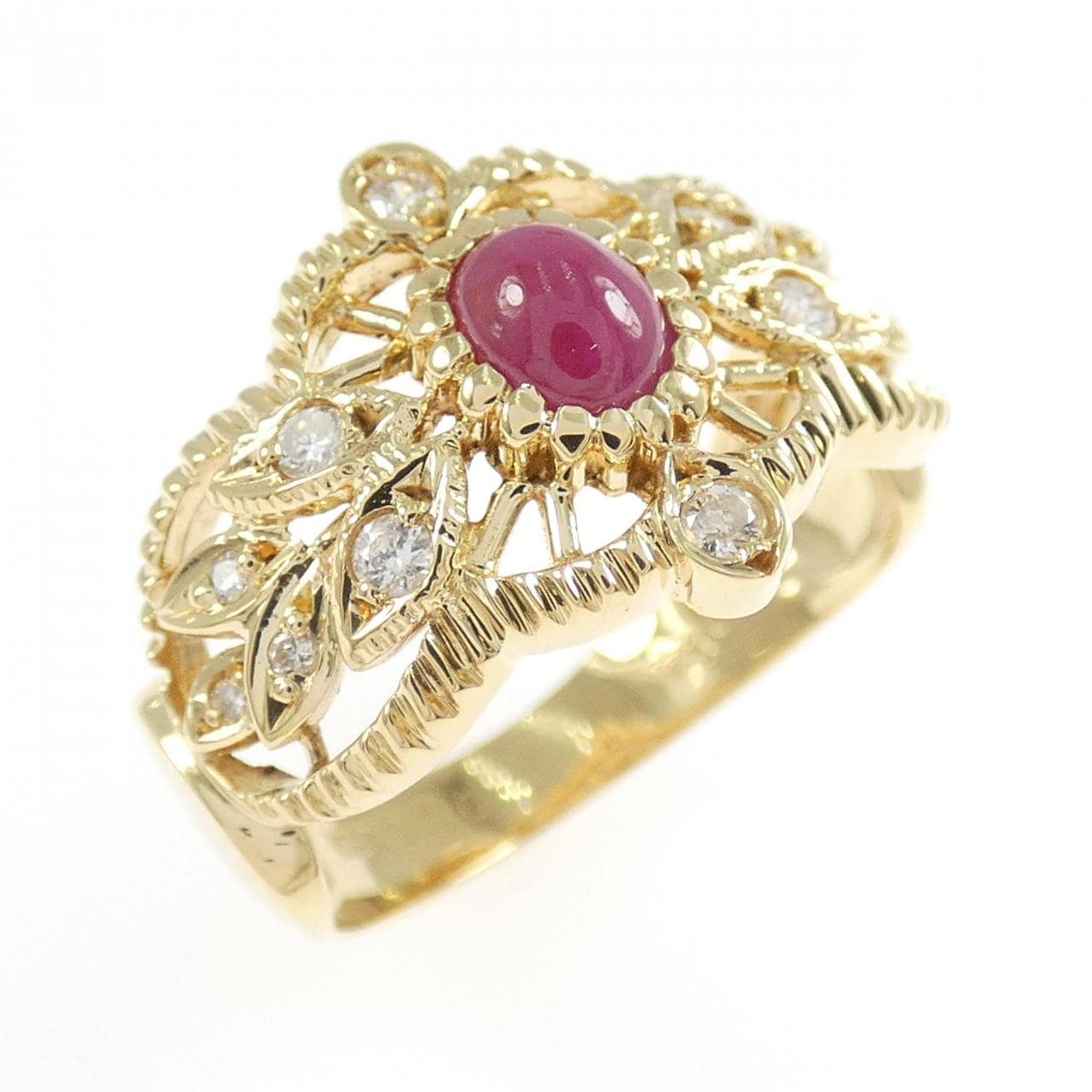 K18YG ルビー リング 0.60CT