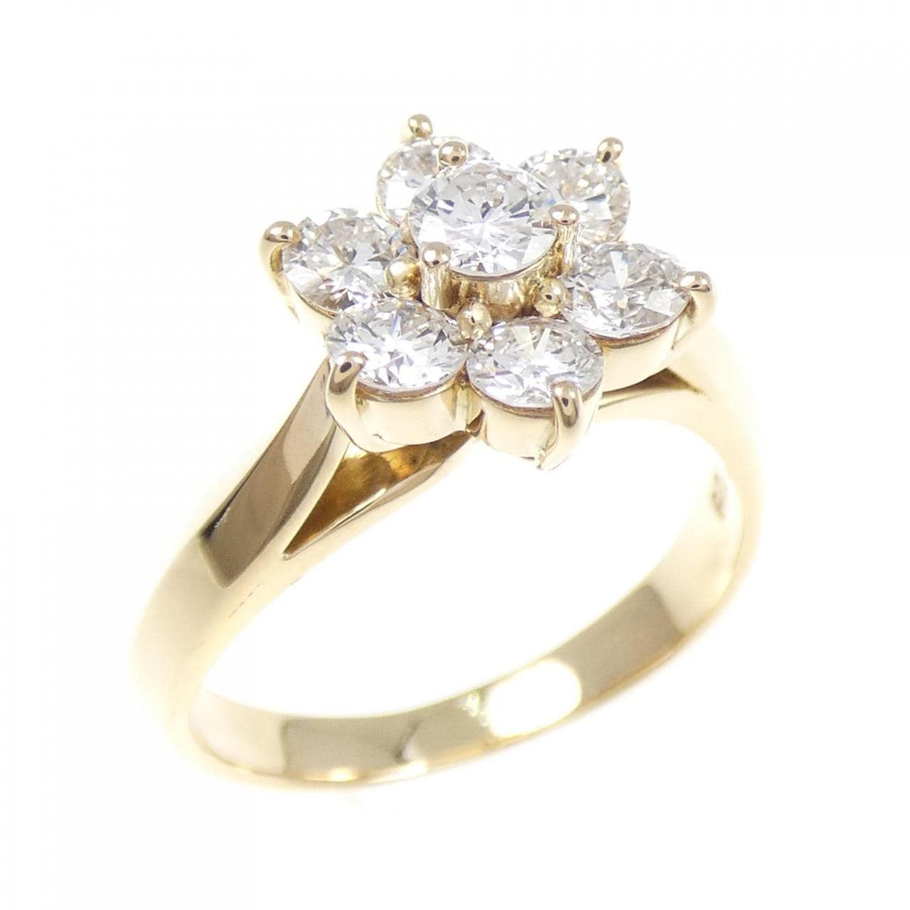 K18YG フラワー ダイヤモンド リング 0.872CT