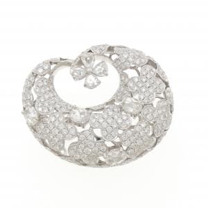750WG/K14WG ダイヤモンド ブローチ 3.45CT