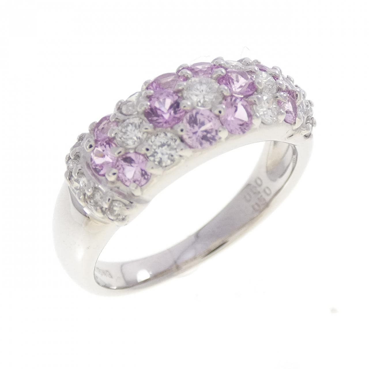 K18WG フラワー サファイヤ リング 0.50CT