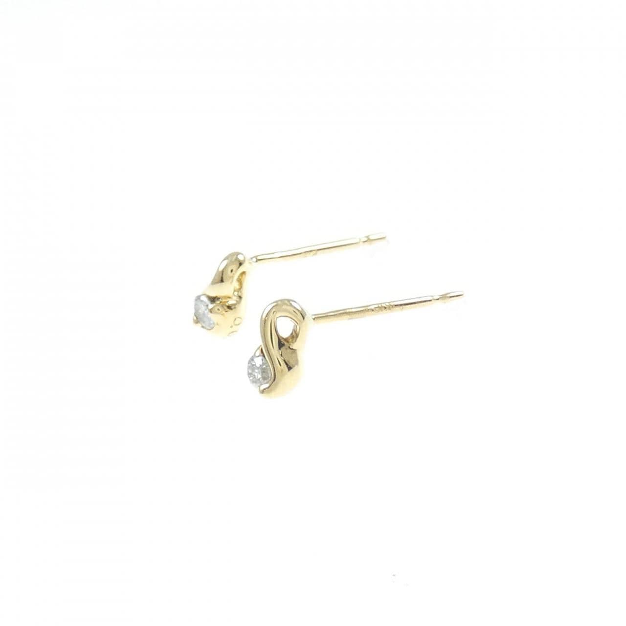 K18YG鑽石耳環0.06CT