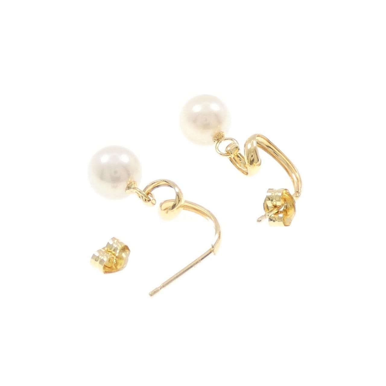 K18YG アコヤパール ピアス 6.7mm