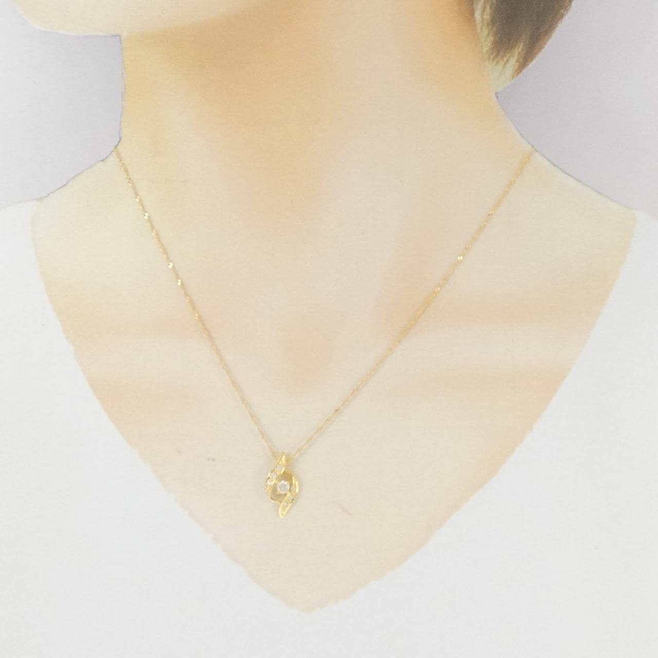 K18YG/750YG ダイヤモンド ネックレス 0.20CT