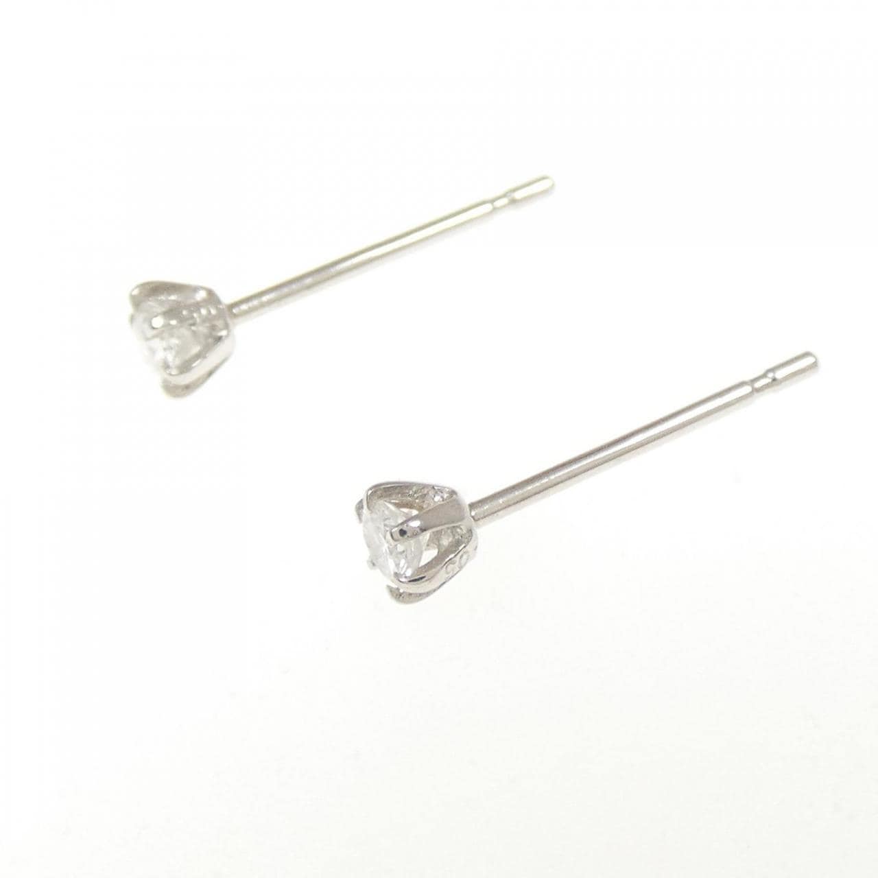 PT900 ソリティア ダイヤモンド ピアス 0.10CT
