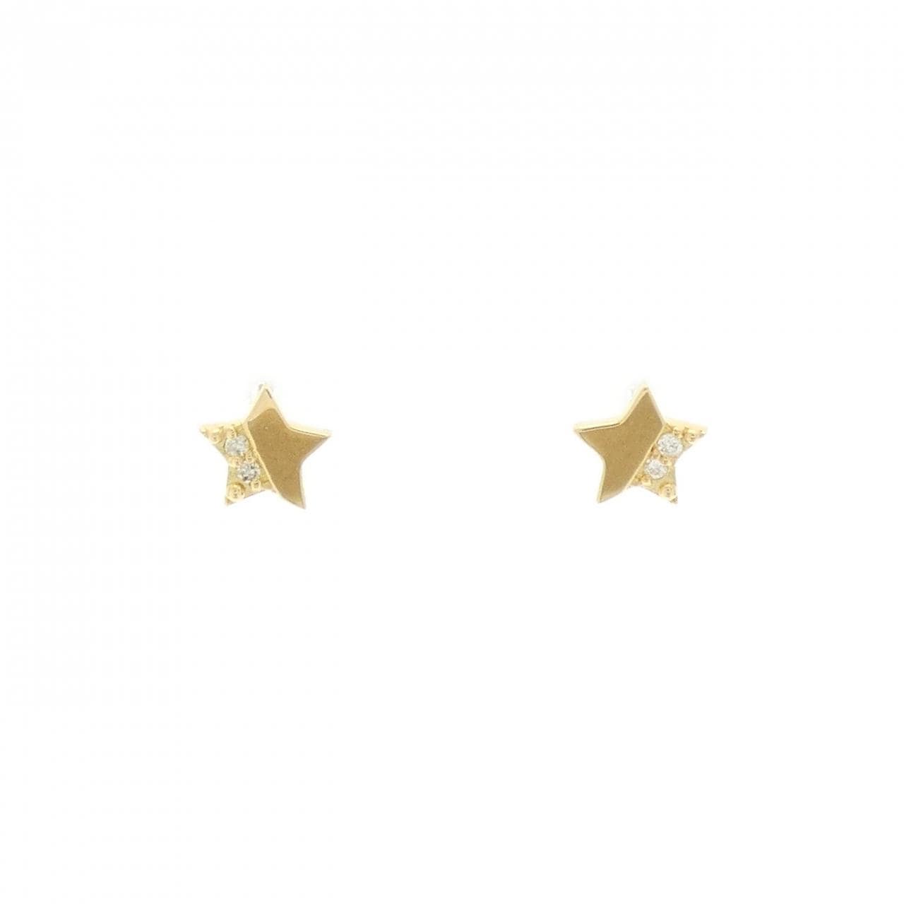 【新品】K18YG スター ダイヤモンド ピアス 0.02CT