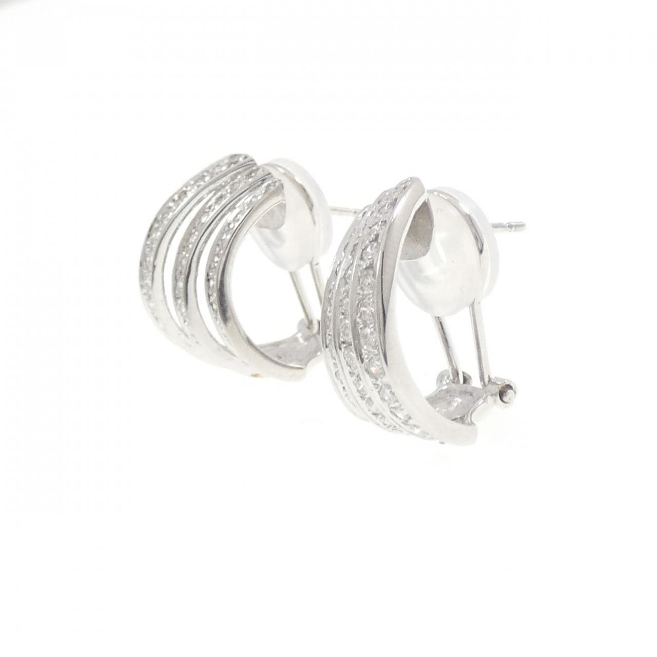 K18WG ダイヤモンド ピアス 1.06CT