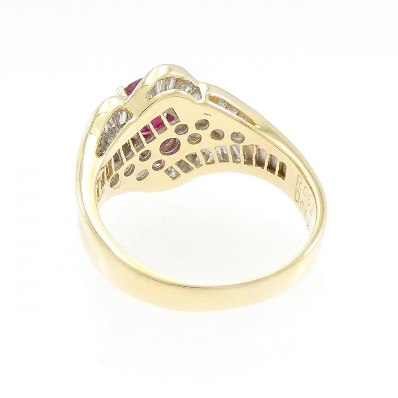 K18YG ルビー リング 0.62CT