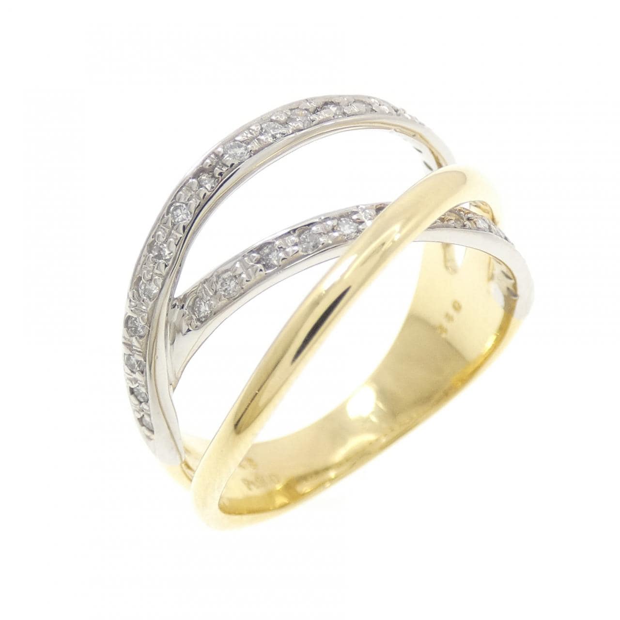 K18YG/PT900 ダイヤモンド リング 0.22CT