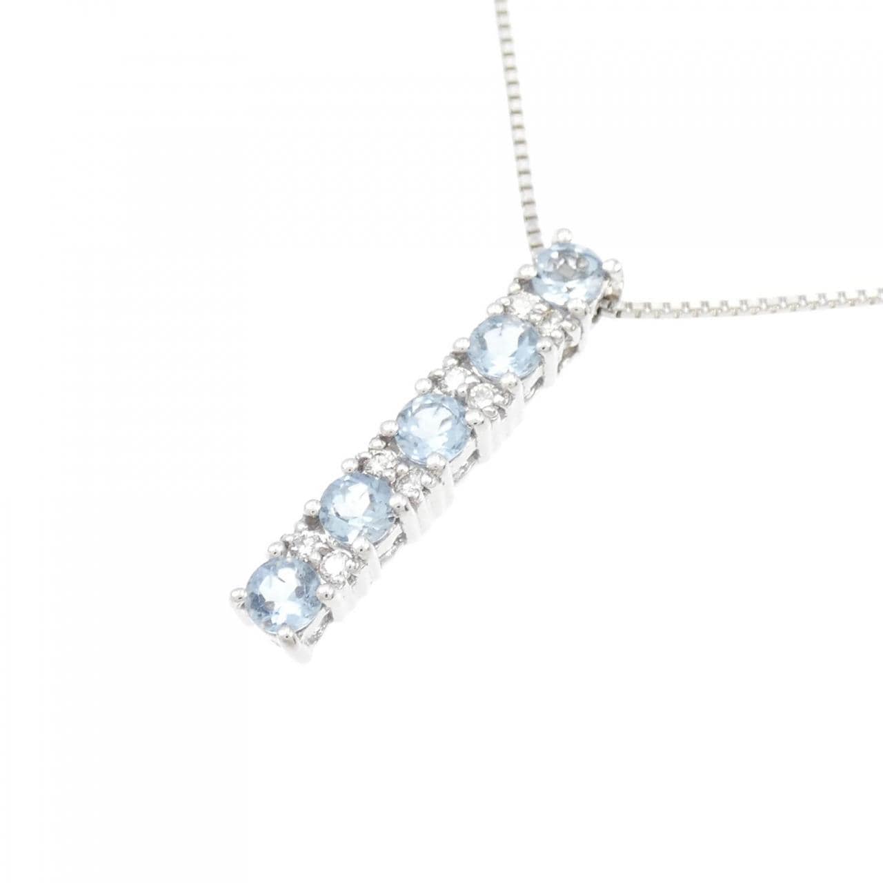 K18WG Aquamarine necklace