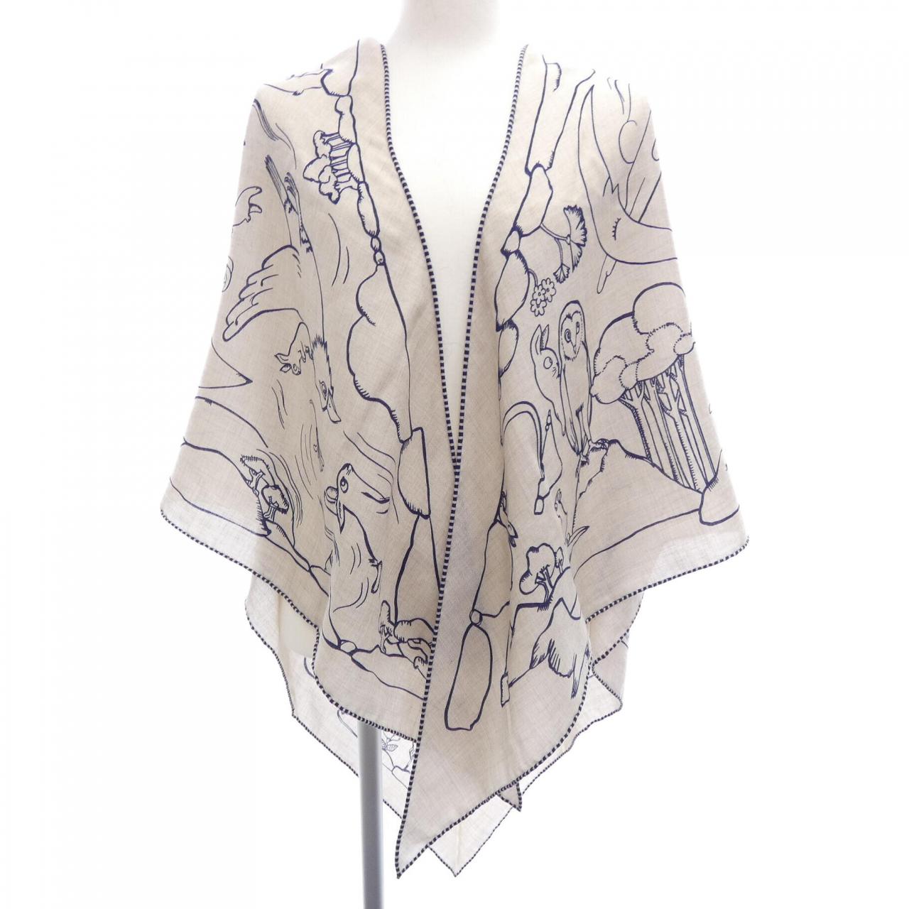 エルメス HERMES MILLE ET UN LAPINS H364007S トライアングルジェアン ショール