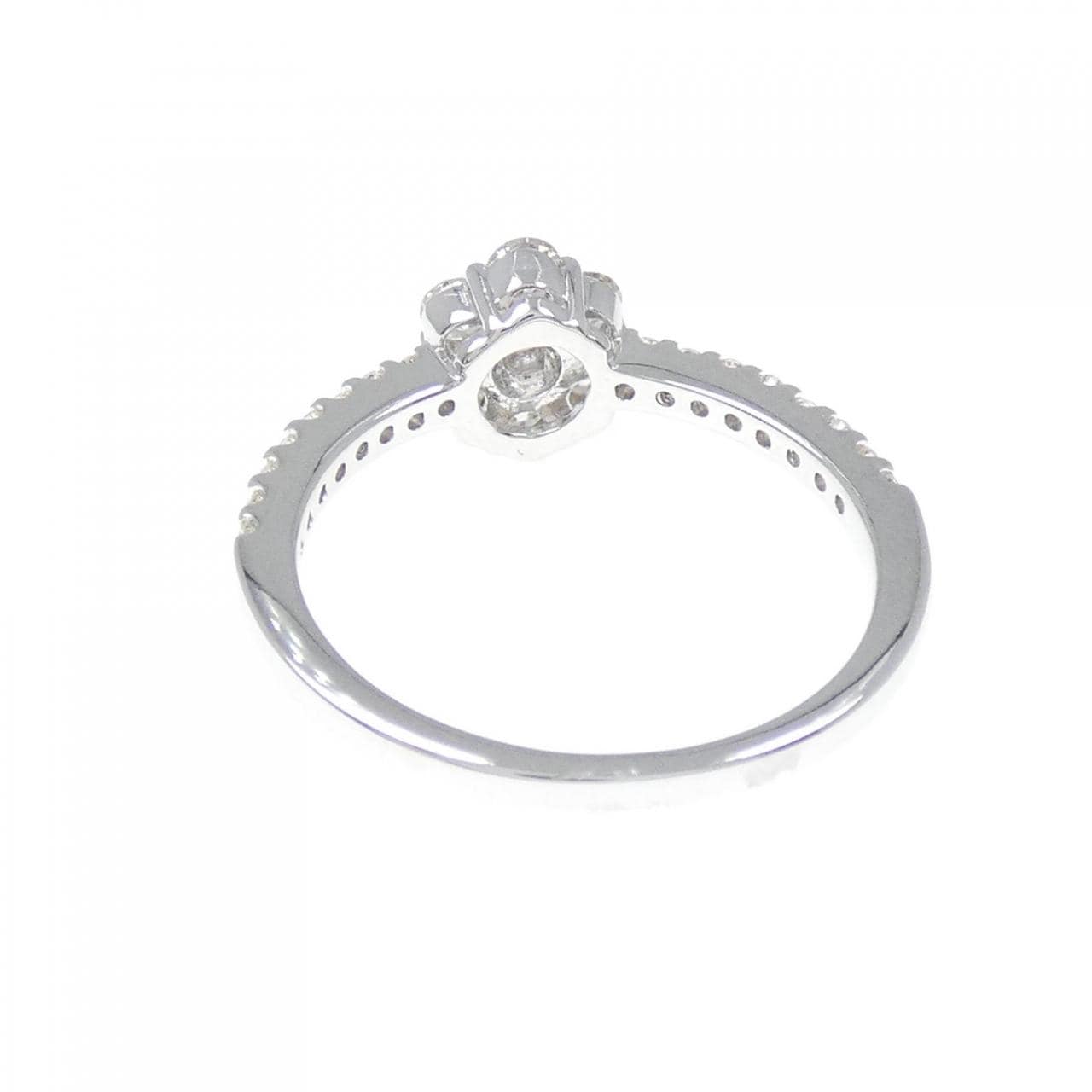 K18WG フラワー ダイヤモンド リング 0.50CT
