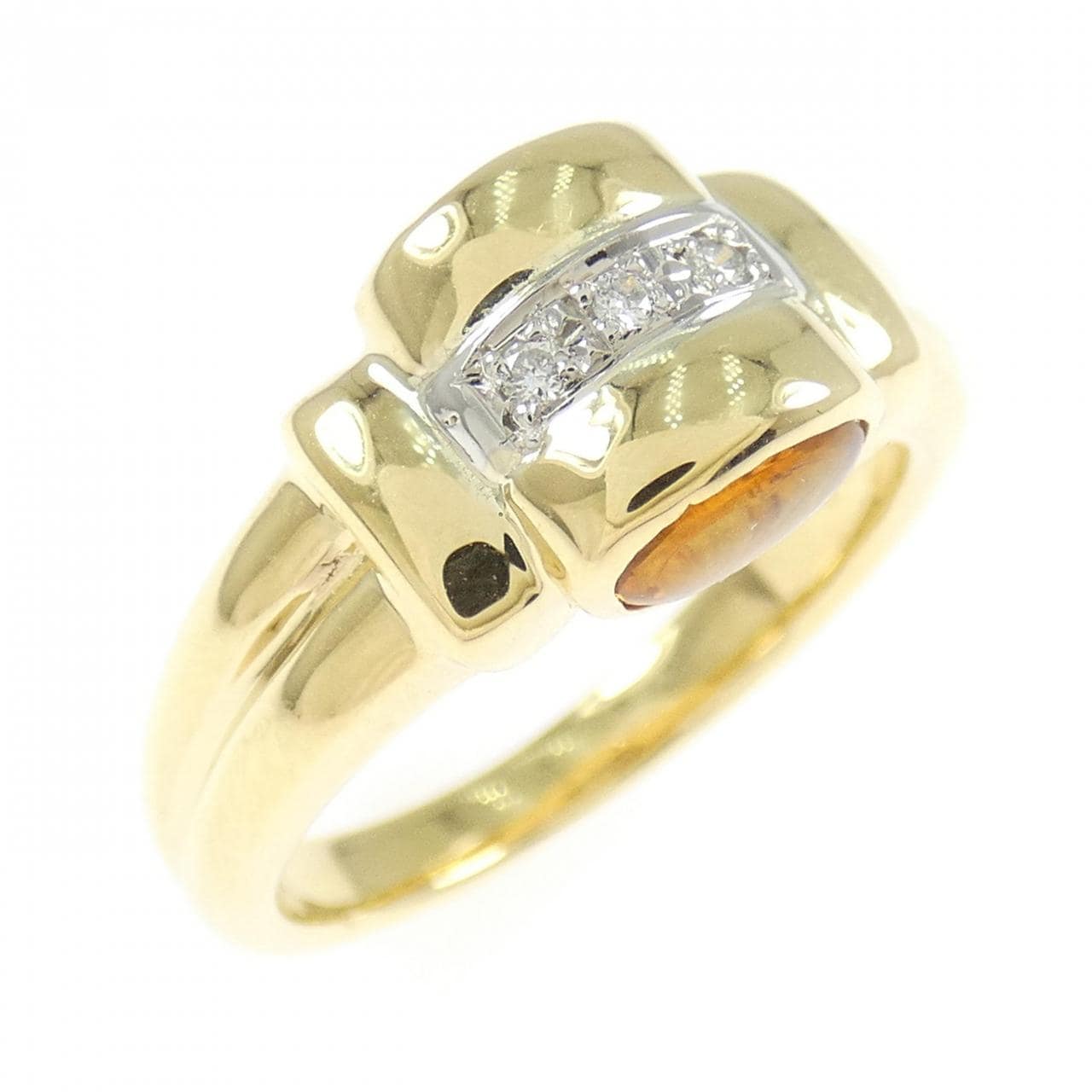 K18YG/PT900 カラーストーン リング