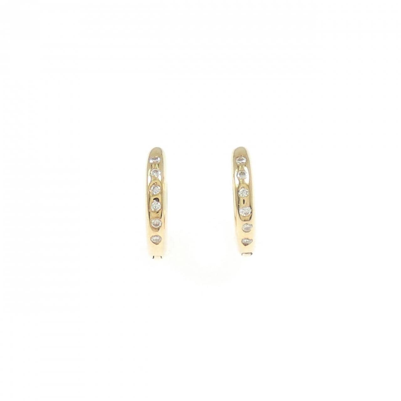 【新品】K18YG ダイヤモンド フープ ピアス 0.05CT