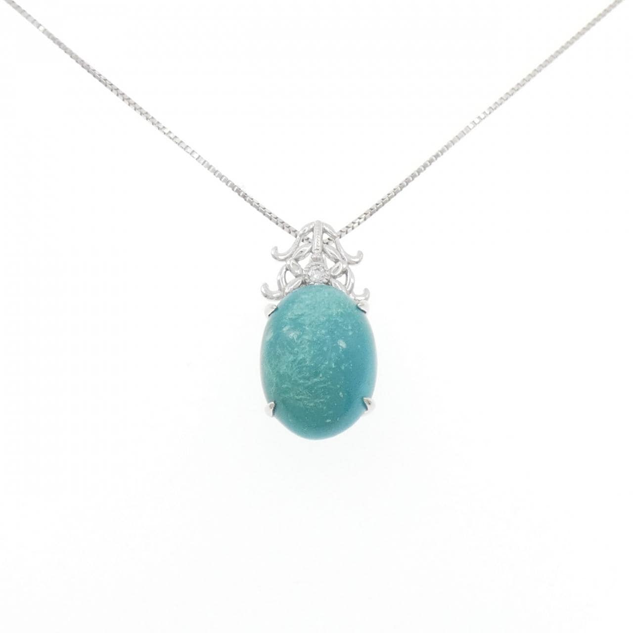 K18WG ターコイズ ネックレス 6.79CT