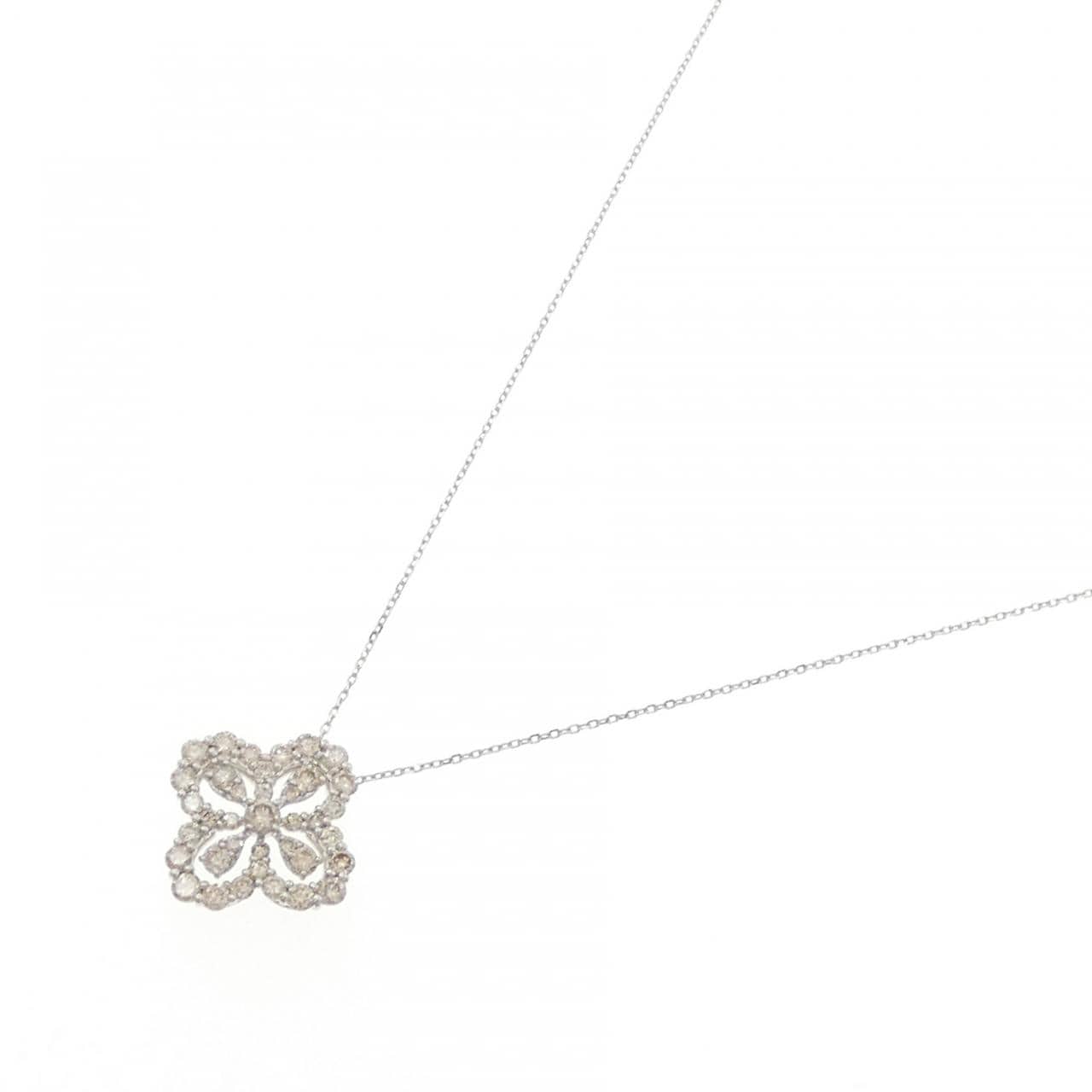 PT950/PT850 フラワー ダイヤモンド ネックレス 1.00CT