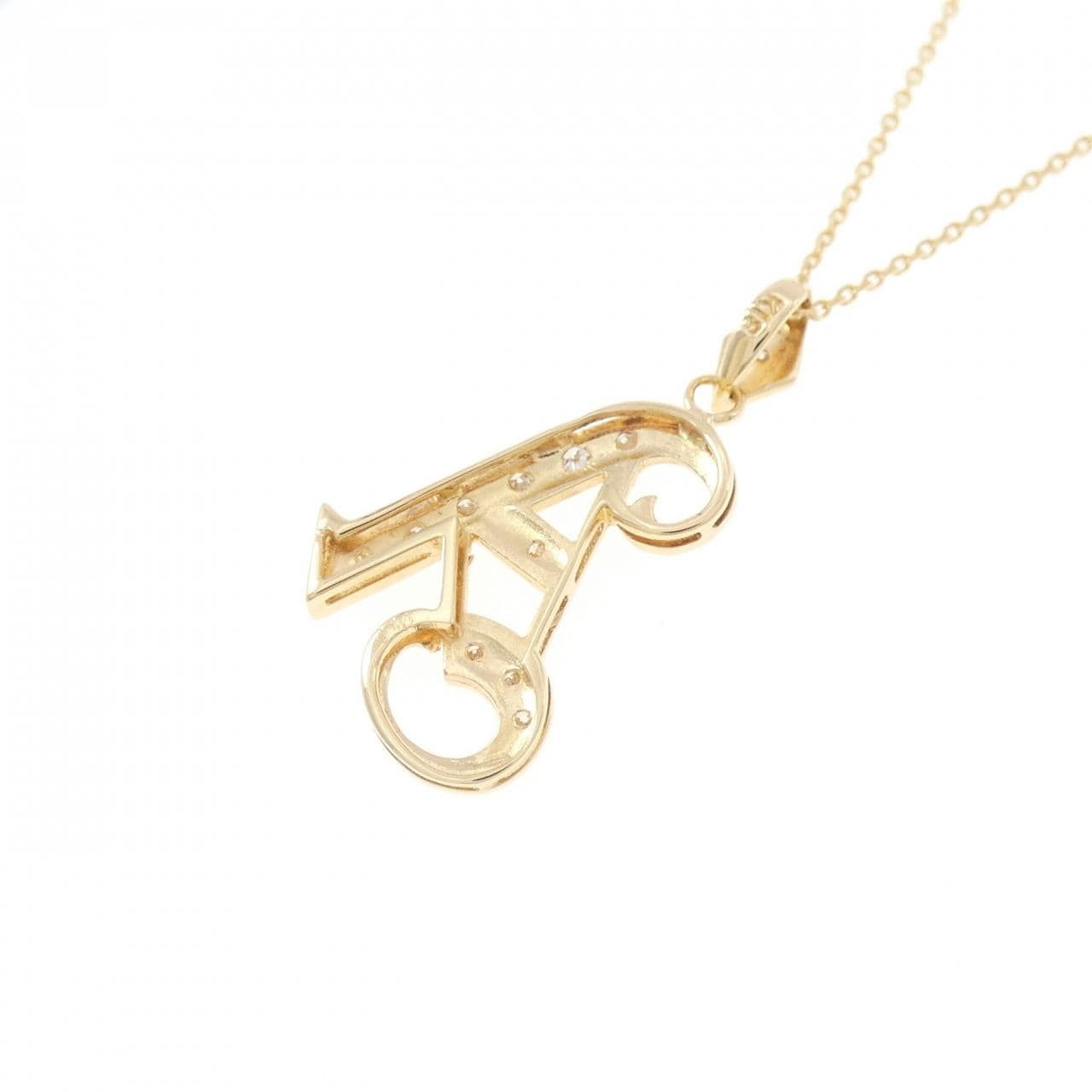 K18YG イニシャルA ダイヤモンド ネックレス 0.10CT