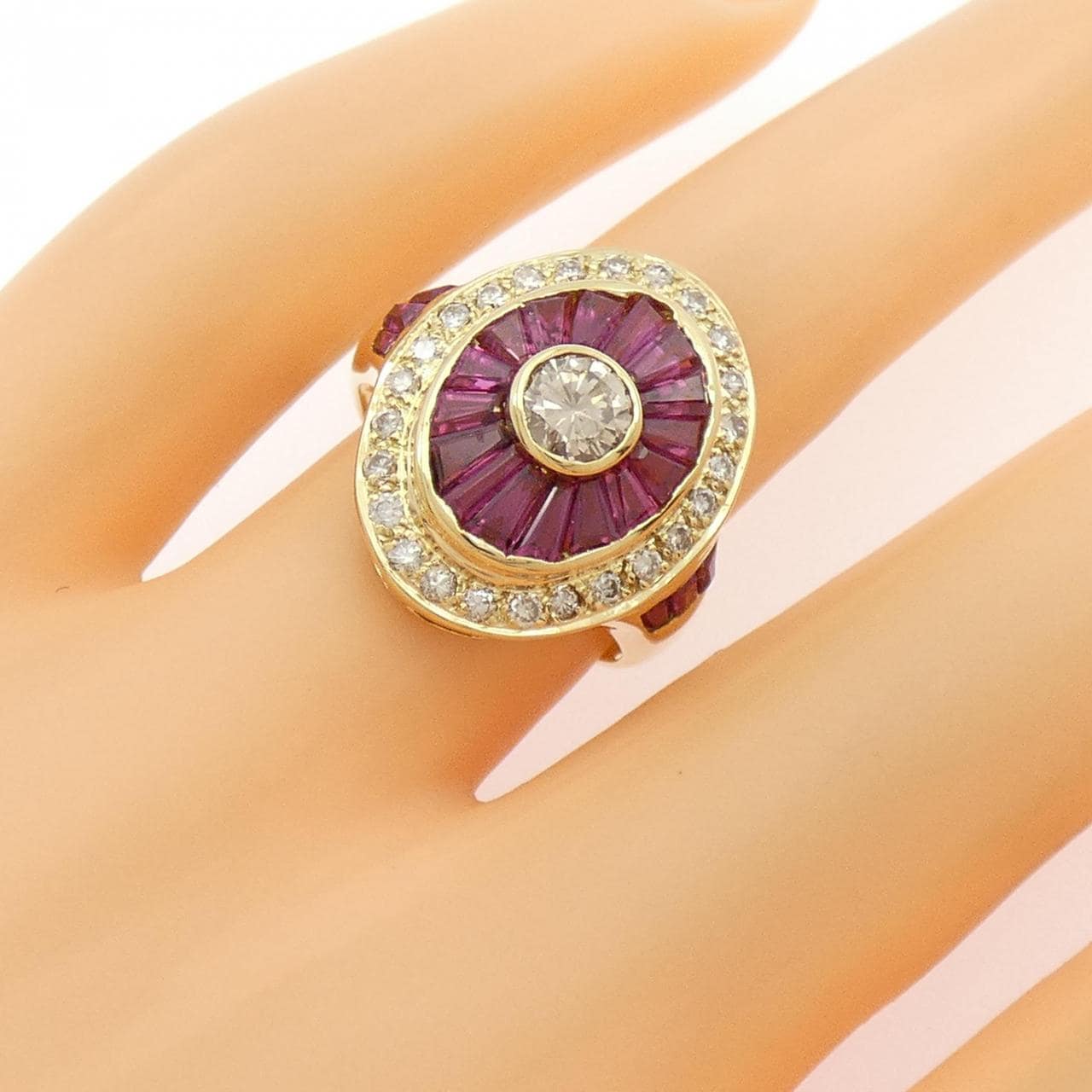 K18YG ルビー リング 2.20CT