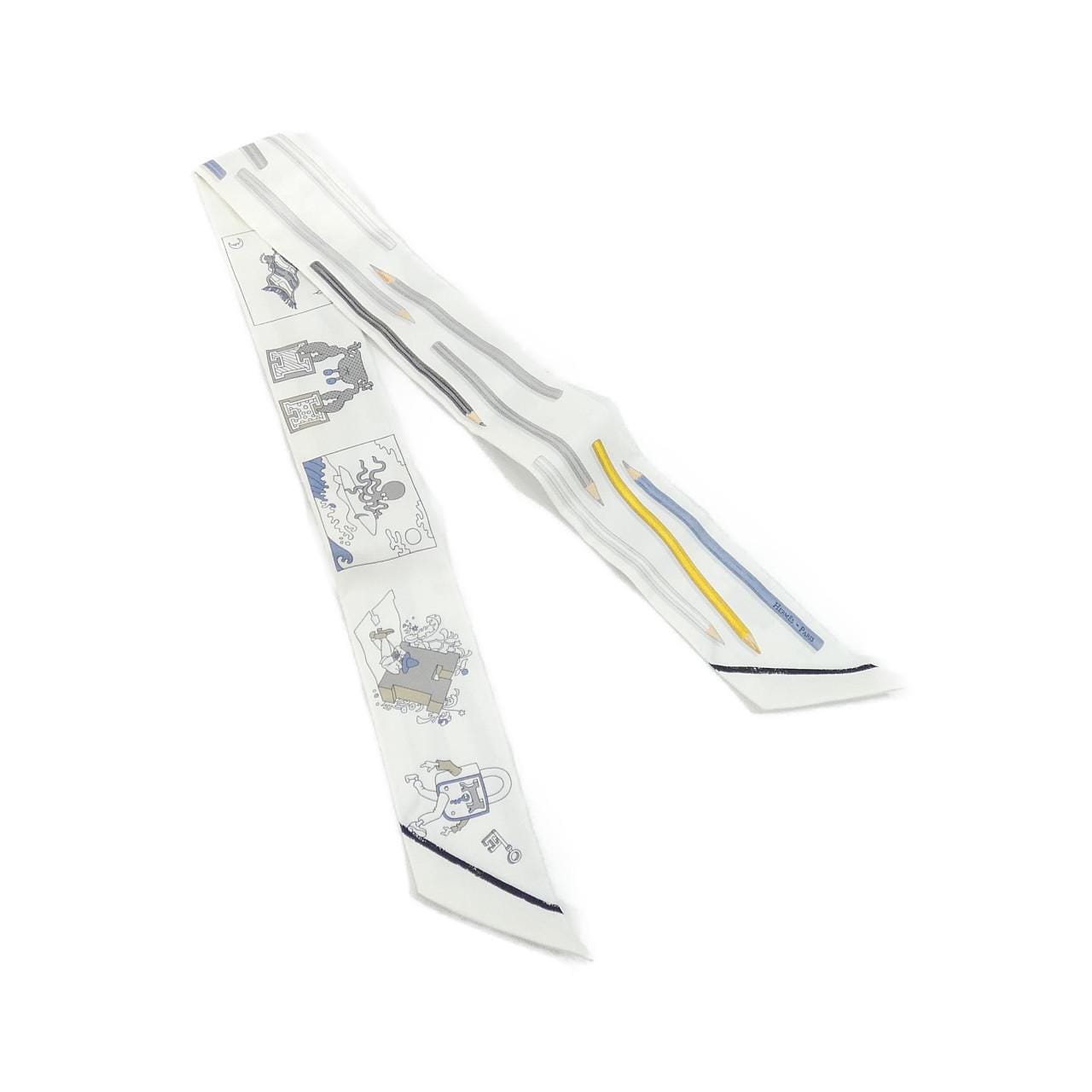 エルメス A VOS CRAYONS ET CARRE ツイリー 064221S スカーフ