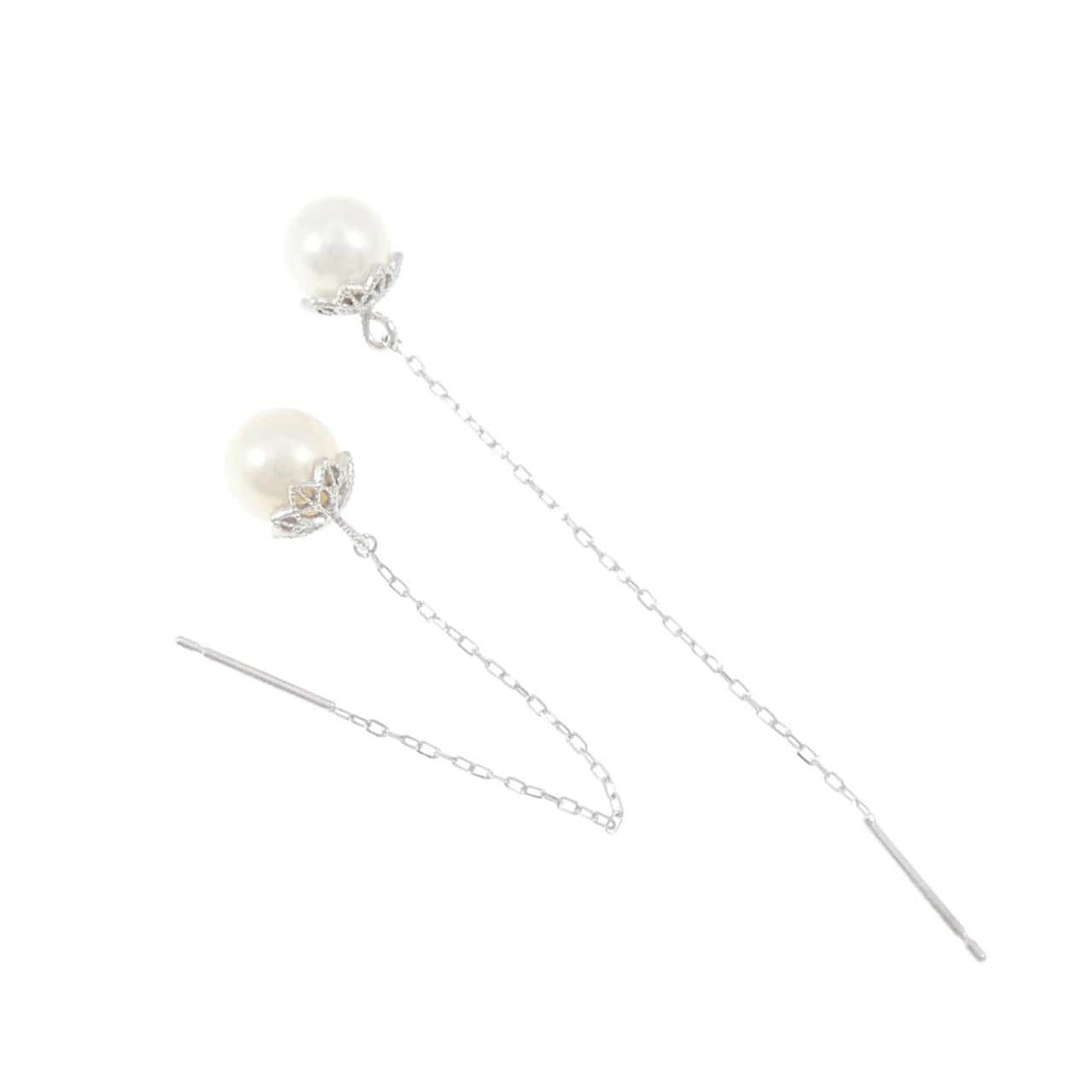 K10WG 淡水パール ピアス 6.4mm