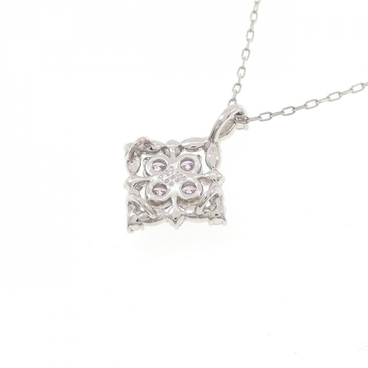 PT900/PT850 フラワー ピンクダイヤモンド ネックレス 0.23CT