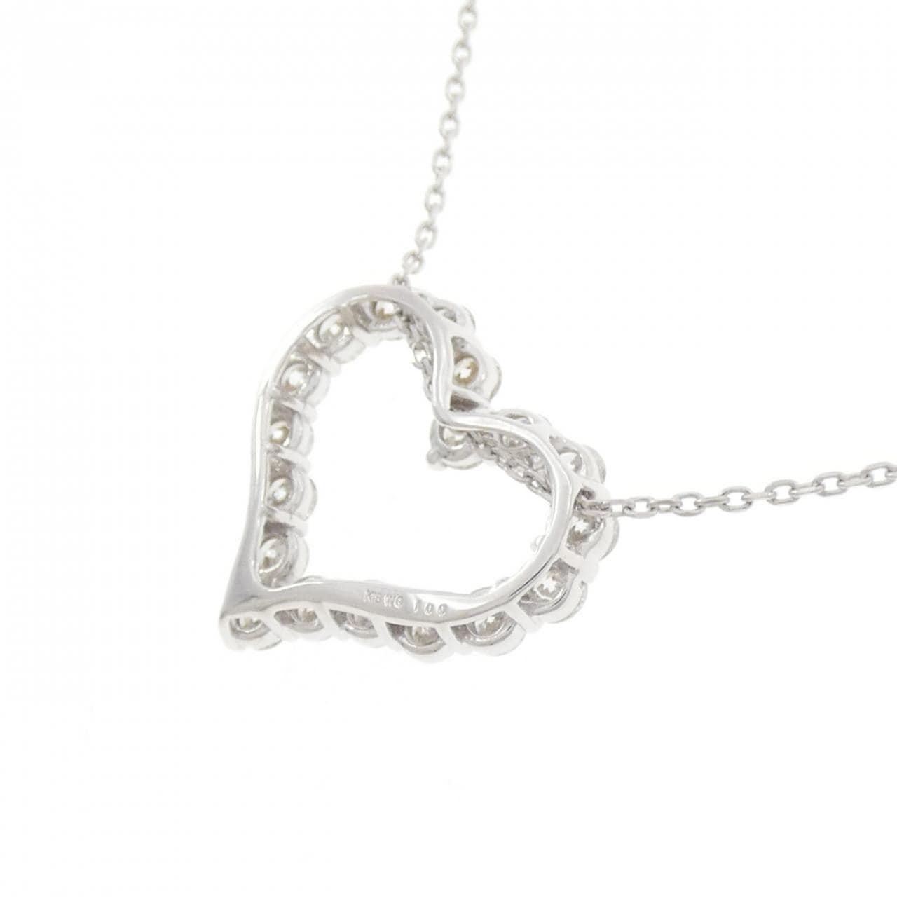K18WG ハート ダイヤモンド ネックレス 1.00CT