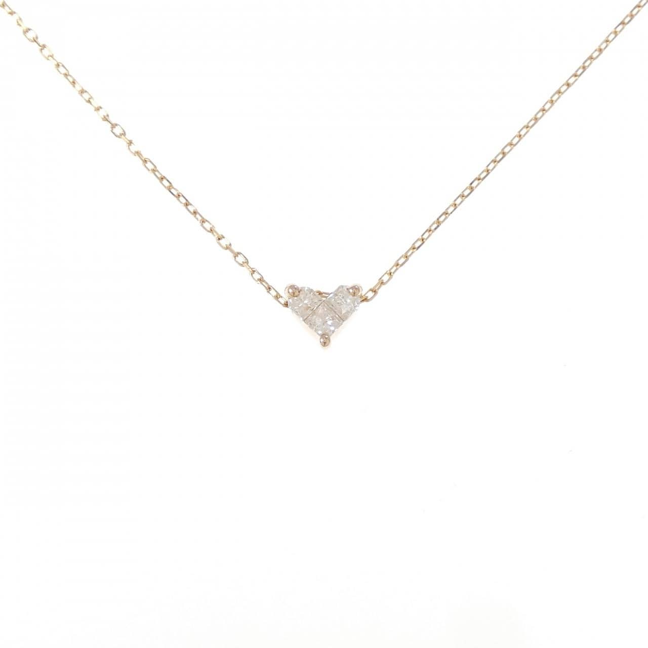 K18PG/K18YG ハート ダイヤモンド ネックレス 0.20CT