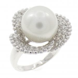K18WG 白蝶パール リング 11.4mm