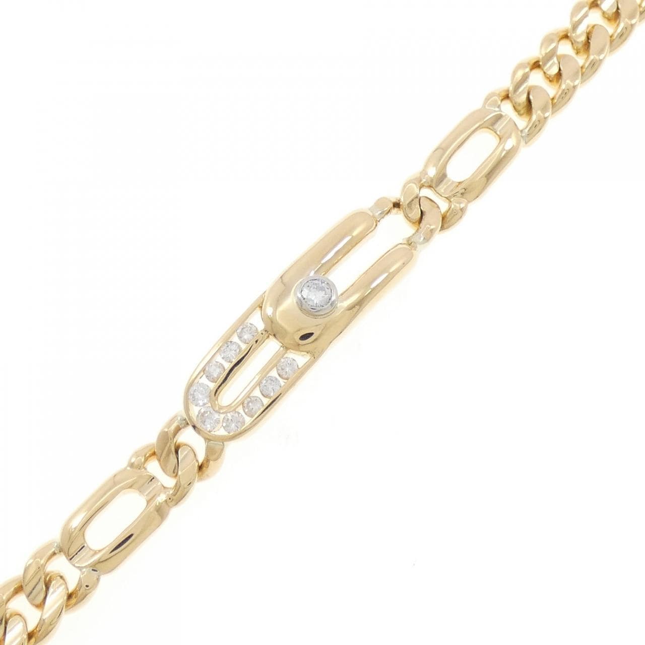 K18YG/PT850 ダイヤモンド ブレスレット 0.09CT